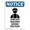 Signmission OSHA Notice Sign, Hard Hat Required With Symbol, 18in X 12in Rigid Plastic, 12" W, 18" H, Portrait OS-NS-P-1218-V-13250 - alternate 1